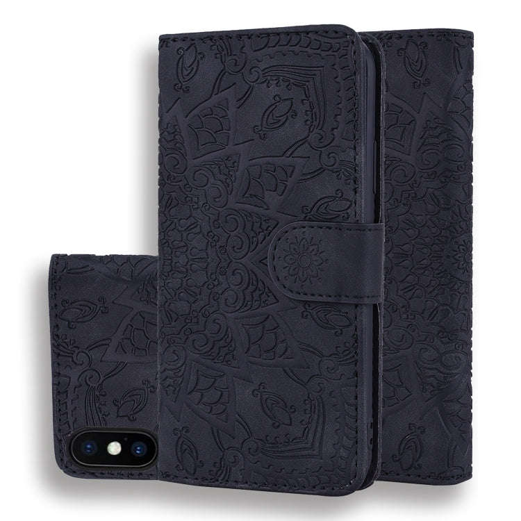 Calf Pattern Double Folding Design Embossed Leather Case with Wallet & Holder & Card Slots, For i...