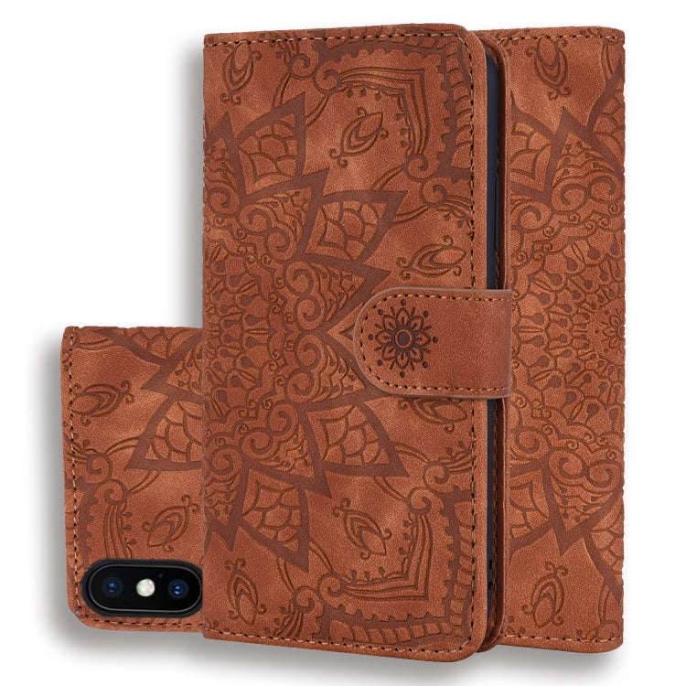 Calf Pattern Double Folding Design Embossed Leather Case with Wallet & Holder & Card Slots, For i...