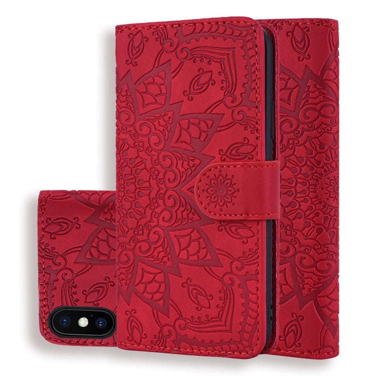 Calf Pattern Double Folding Design Embossed Leather Case with Wallet & Holder & Card Slots, For i...