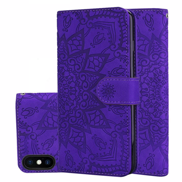 Calf Pattern Double Folding Design Embossed Leather Case with Wallet & Holder & Card Slots, For i...