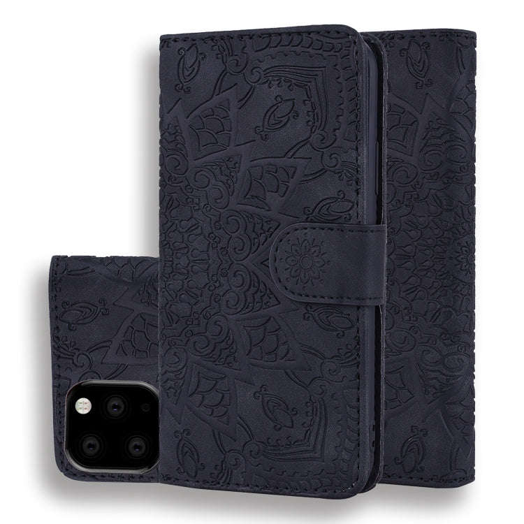 Calf Pattern Double Folding Design Embossed Leather Case with Wallet & Holder & Card Slots, For i...