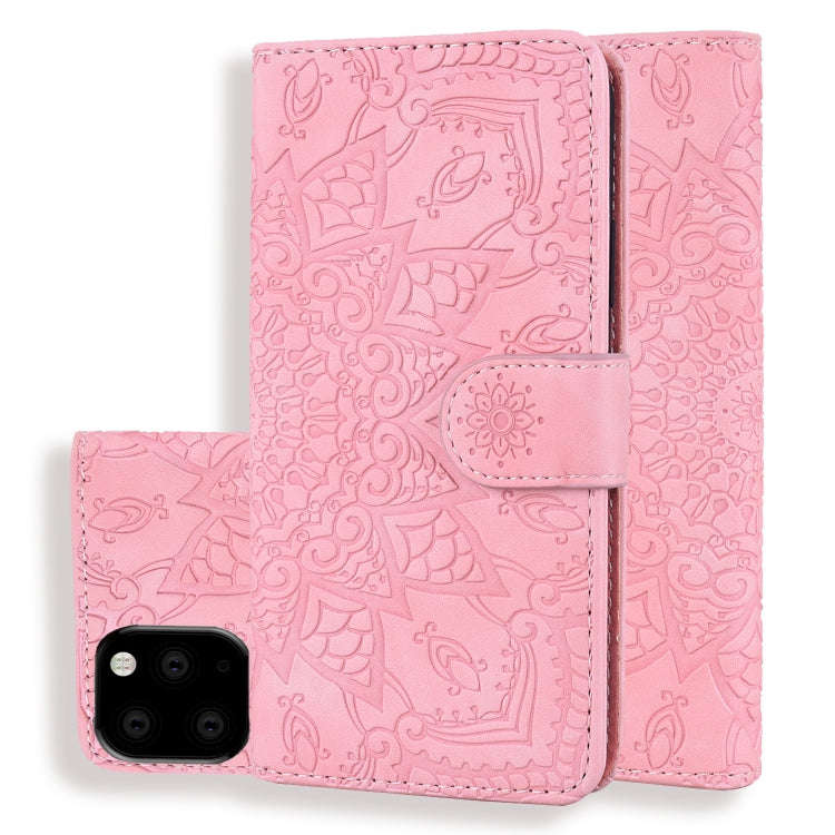 Calf Pattern Double Folding Design Embossed Leather Case with Wallet & Holder & Card Slots, For i...
