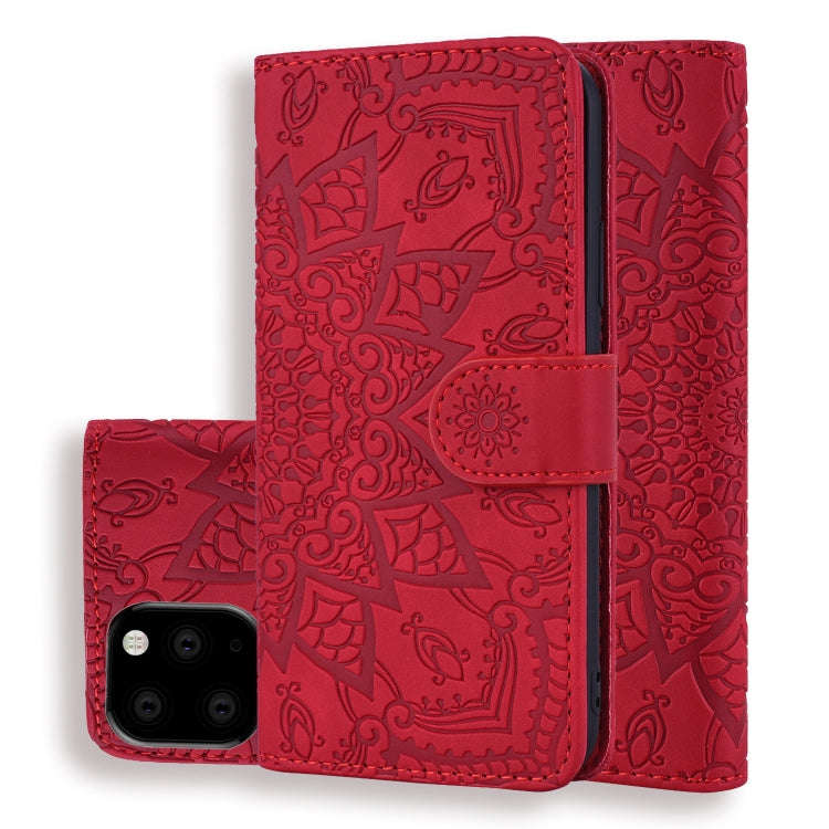 Calf Pattern Double Folding Design Embossed Leather Case with Wallet & Holder & Card Slots, For i...