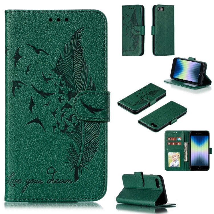 Feather Pattern Litchi Texture Horizontal Flip Leather Case with Wallet & Holder & Card Slots, Fo...