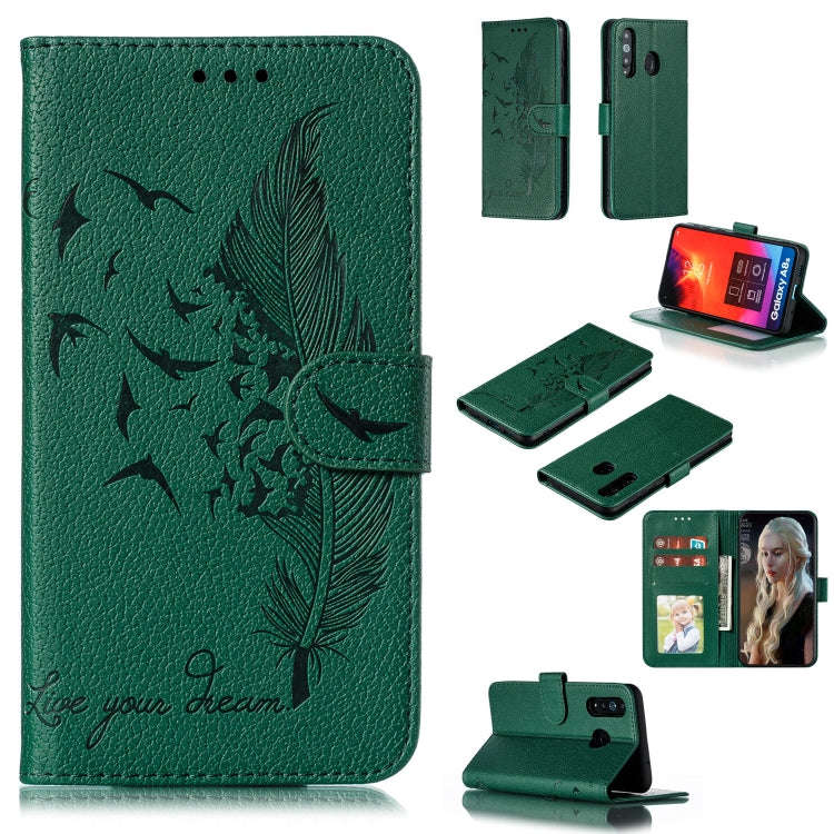 Feather Pattern Litchi Texture Horizontal Flip Leather Case with Wallet & Holder & Card Slots, Fo...