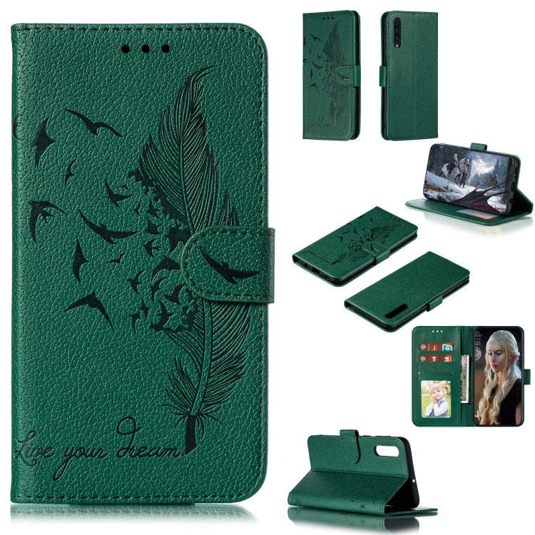 Feather Pattern Litchi Texture Horizontal Flip Leather Case with Wallet & Holder & Card Slots, Fo...