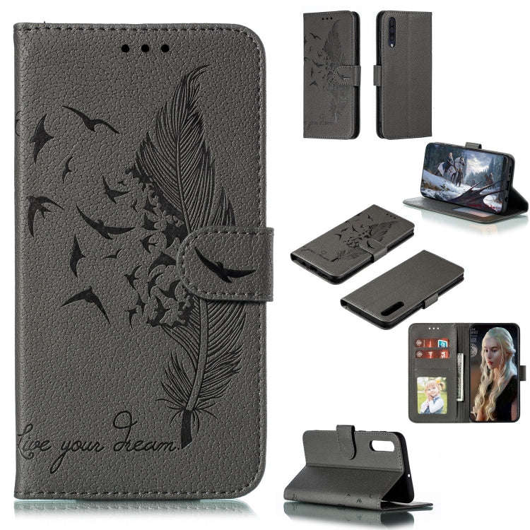 Feather Pattern Litchi Texture Horizontal Flip Leather Case with Wallet & Holder & Card Slots, Fo...