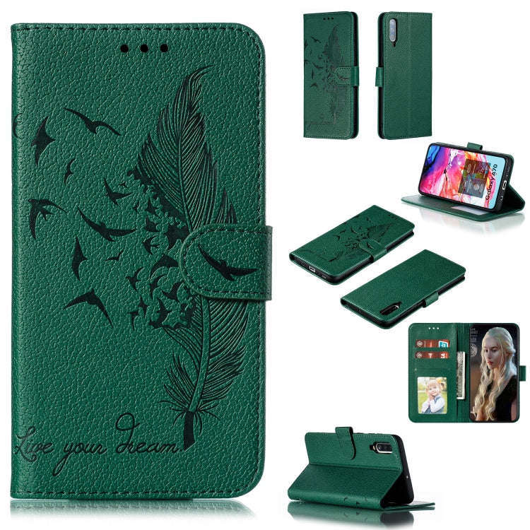Feather Pattern Litchi Texture Horizontal Flip Leather Case with Wallet & Holder & Card Slots, Fo...