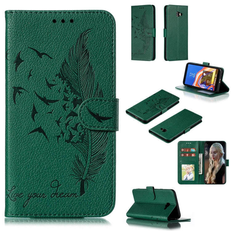 Feather Pattern Litchi Texture Horizontal Flip Leather Case with Wallet & Holder & Card Slots, Fo...