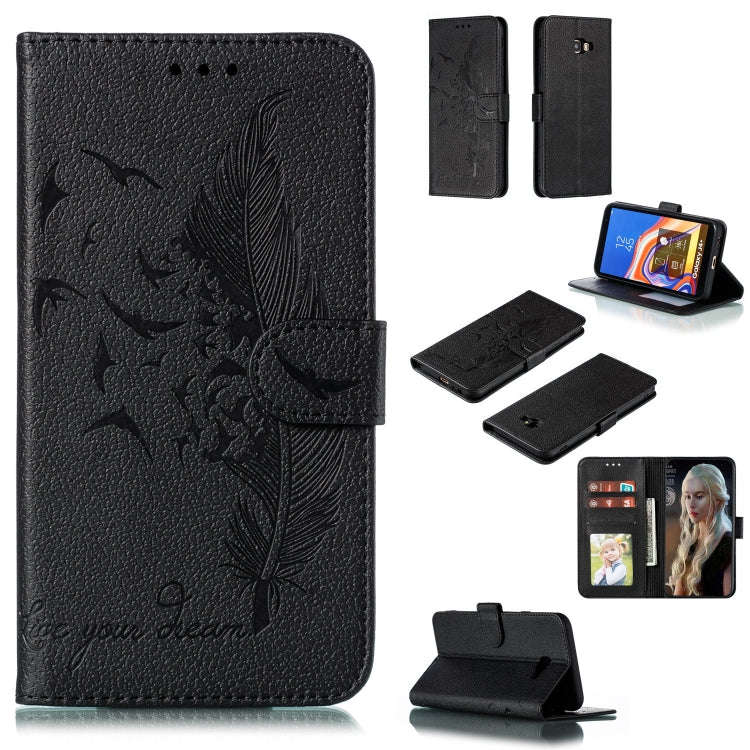 Feather Pattern Litchi Texture Horizontal Flip Leather Case with Wallet & Holder & Card Slots, Fo...
