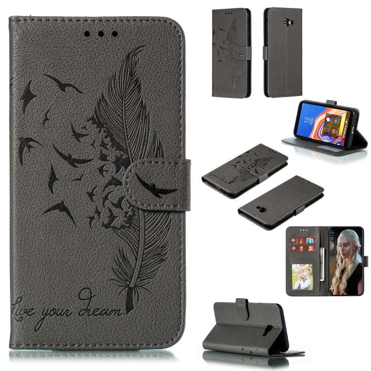 Feather Pattern Litchi Texture Horizontal Flip Leather Case with Wallet & Holder & Card Slots, Fo...