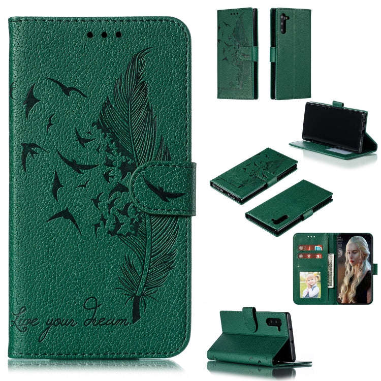 Feather Pattern Litchi Texture Horizontal Flip Leather Case with Wallet & Holder & Card Slots, Fo...