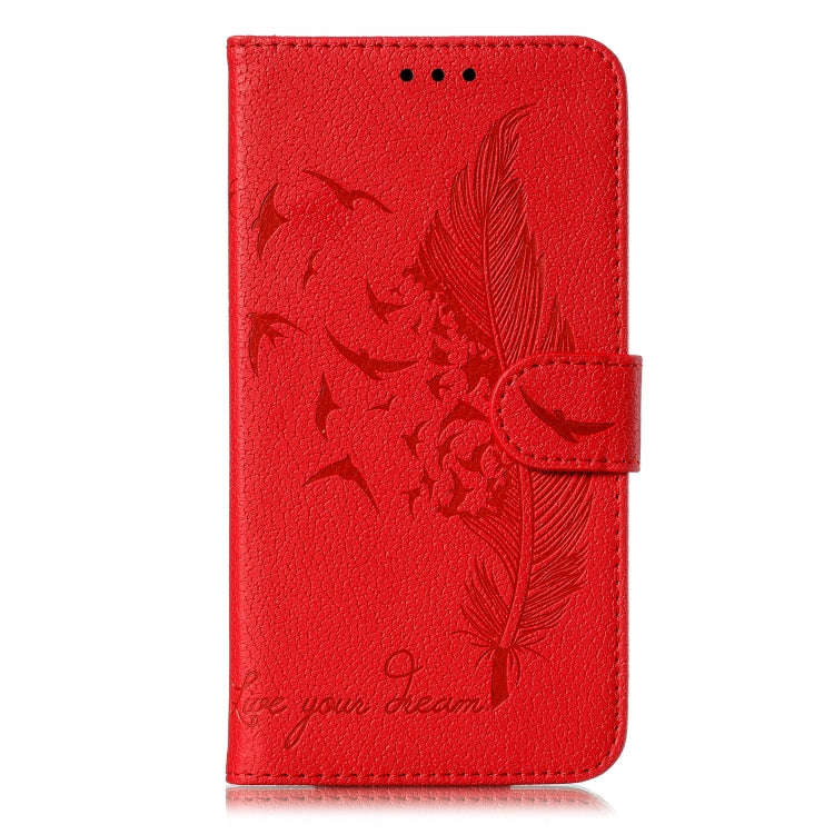 Feather Pattern Litchi Texture Horizontal Flip Leather Case with Wallet & Holder & Card Slots, Fo...