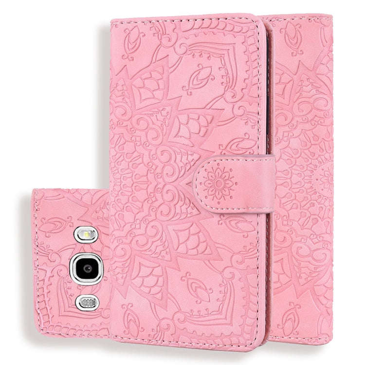 Calf Pattern Double Folding Design Embossed Leather Case with Wallet & Holder & Card Slots, for G...