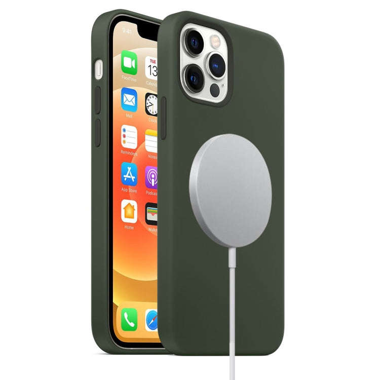 Magnetic Liquid Silicone Full Coverage Shockproof Case with Magsafe Charging Magnet, For iPhone 1...