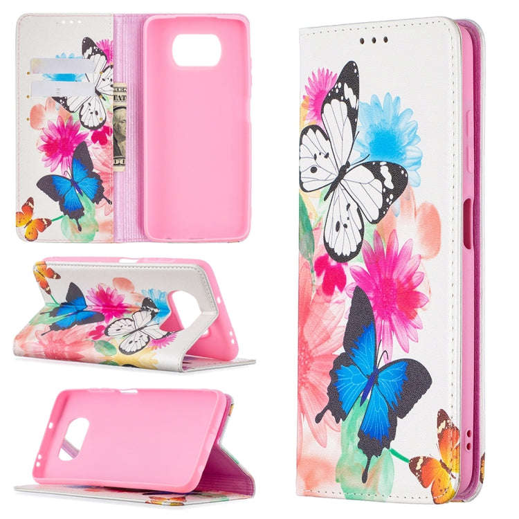 Colored Drawing Pattern Invisible Magnetic Horizontal Flip PU Leather Case with Holder & Card Slo...