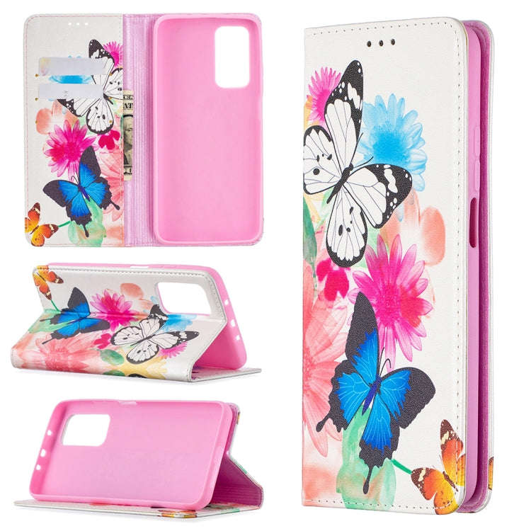 Colored Drawing Pattern Invisible Magnetic Horizontal Flip PU Leather Case with Holder & Card Slo...