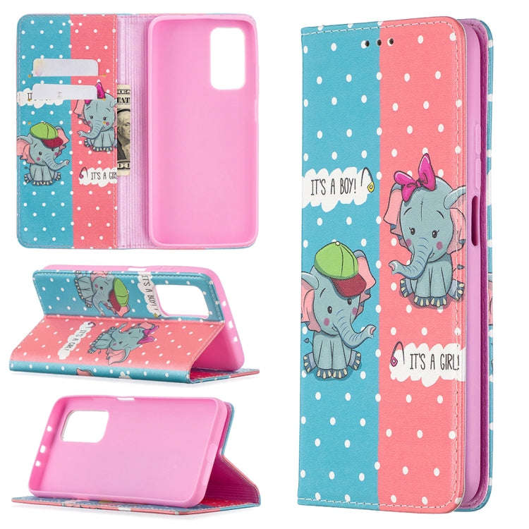Colored Drawing Pattern Invisible Magnetic Horizontal Flip PU Leather Case with Holder & Card Slo...