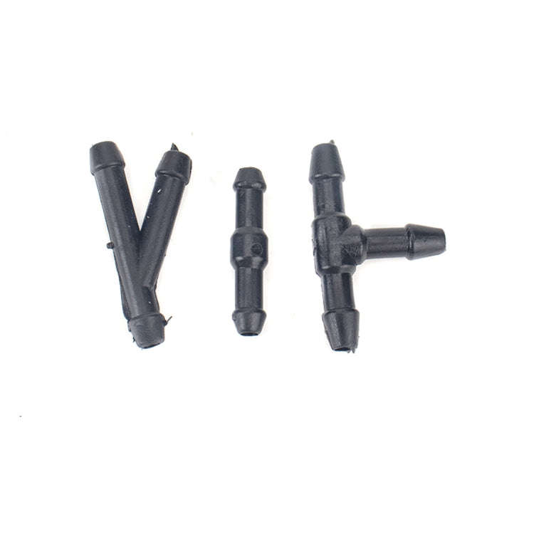 2 PCS Front Windshield Washer Wiper Jet Water Spray Nozzle + Hose Connector Set 3W7Z17603AA for F...