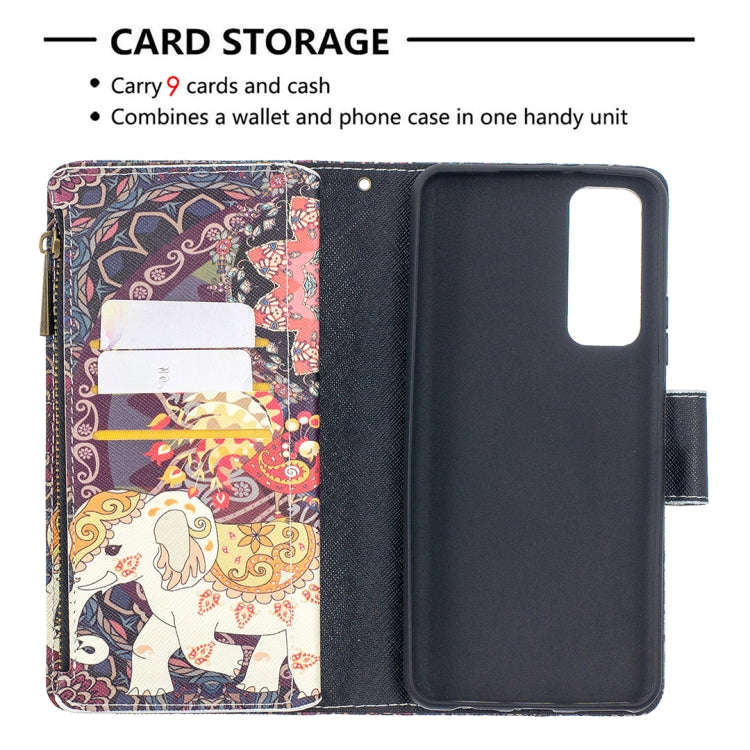 Colored Drawing Pattern Zipper Horizontal Flip Leather Case with Holder & Card Slots & Wallet, Fo...