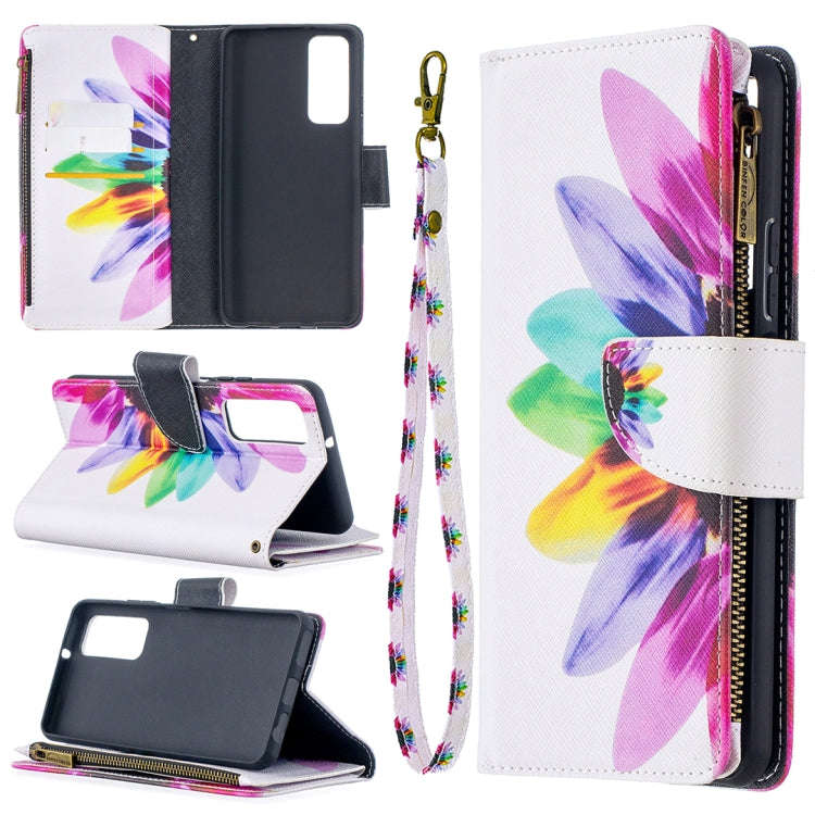 Colored Drawing Pattern Zipper Horizontal Flip Leather Case with Holder & Card Slots & Wallet, Fo...