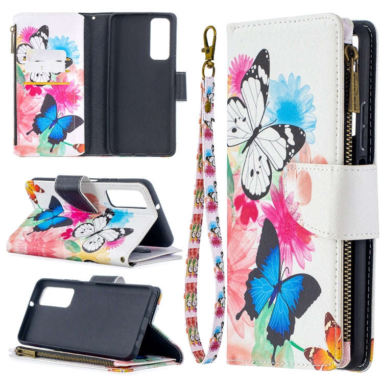 Colored Drawing Pattern Zipper Horizontal Flip Leather Case with Holder & Card Slots & Wallet, Fo...