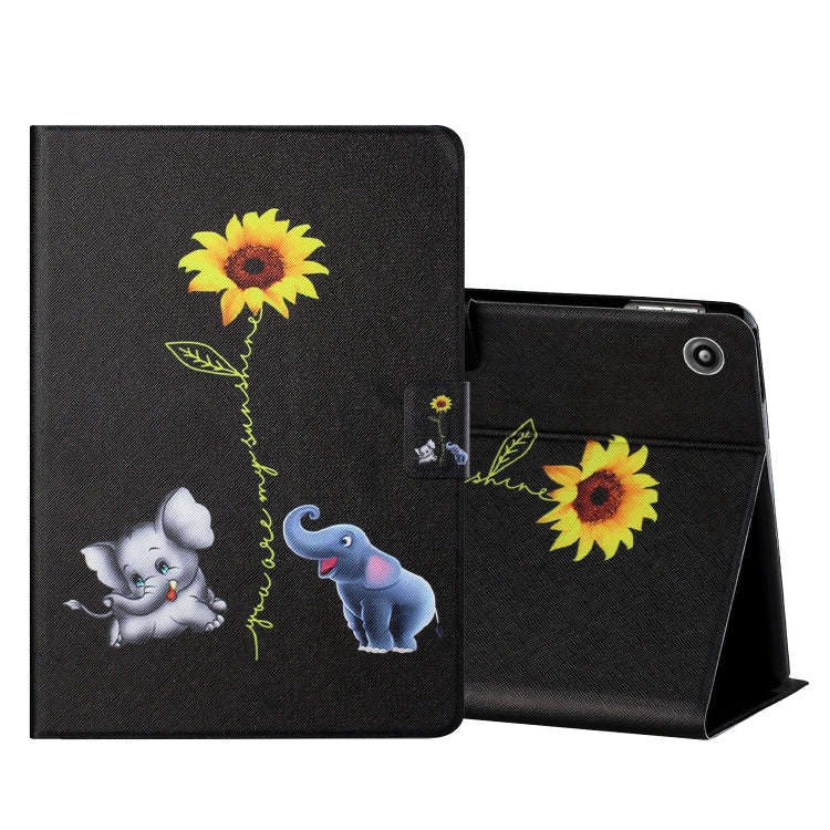Colored Drawing Horizontal Flip Leather Case with Holder & Card Slots