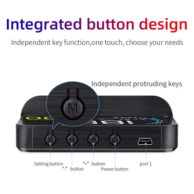 M12 OBD2 + GPS Mode Car Head-up Display HUD Overspeed / Speed / Water Temperature / Low Voltage /...
