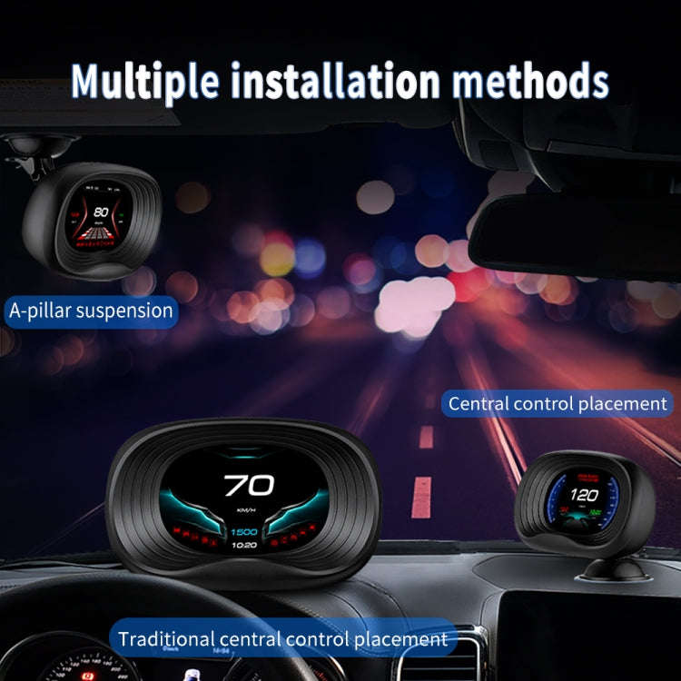 P20 OBD2 + GPS Mode Car Head-up Display HUD Overspeed / Speed / Water Temperature Alarm, P20