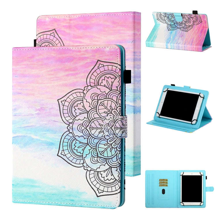 Universal Coloured Drawing Stitching Horizontal Flip Leather Case with Holder & Card Slot, For 7 ...
