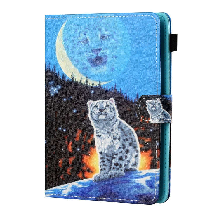 Sewing Thread Horizontal Painted Flat Leather Case with Pen Cover & Anti Skid Strip & Card Slot &...