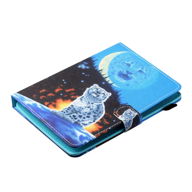 Sewing Thread Horizontal Painted Flat Leather Case with Pen Cover & Anti Skid Strip & Card Slot &...