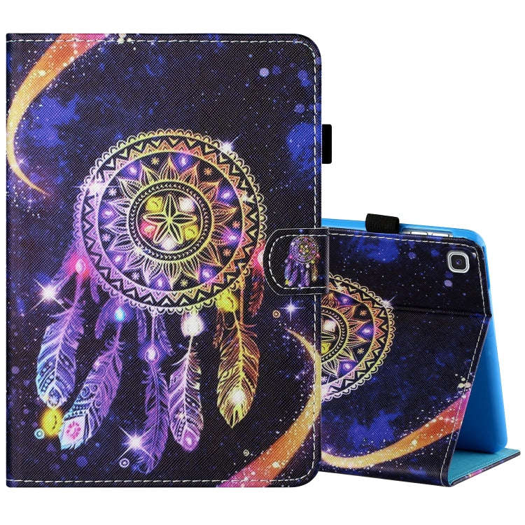 Sewing Thread Horizontal Painted Flat Leather Case with Pen Cover & Anti Skid Strip & Card Slot &...