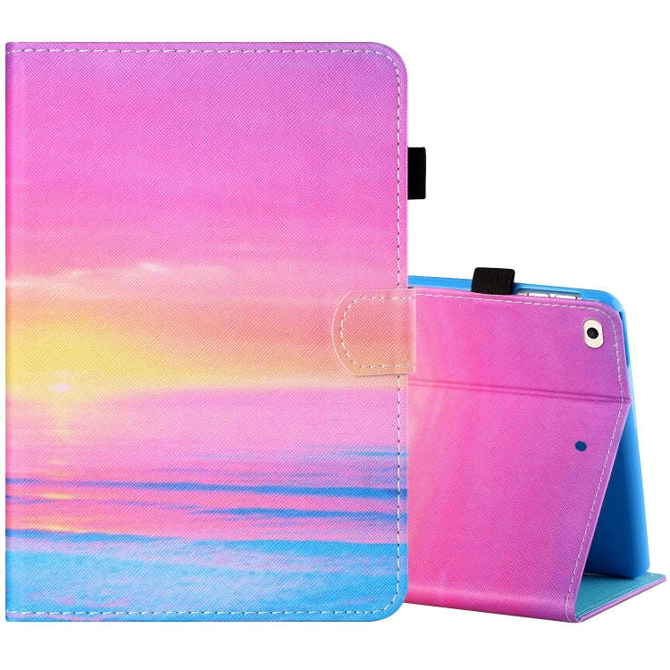 Sewing Thread Horizontal Painted Flat Leather Case with Pen Cover & Anti Skid Strip & Card Slot &...