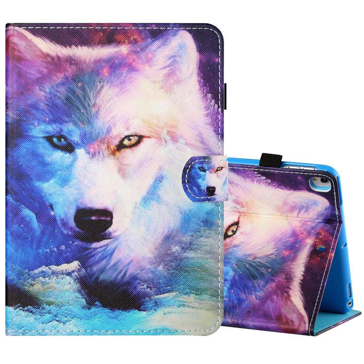 Sewing Thread Horizontal Painted Flat Leather Case with Pen Cover & Anti Skid Strip & Card Slot &...