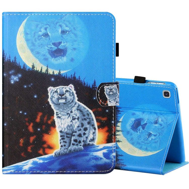 Sewing Thread Horizontal Painted Flat Leather Case with Pen Cover & Anti Skid Strip & Card Slot &...