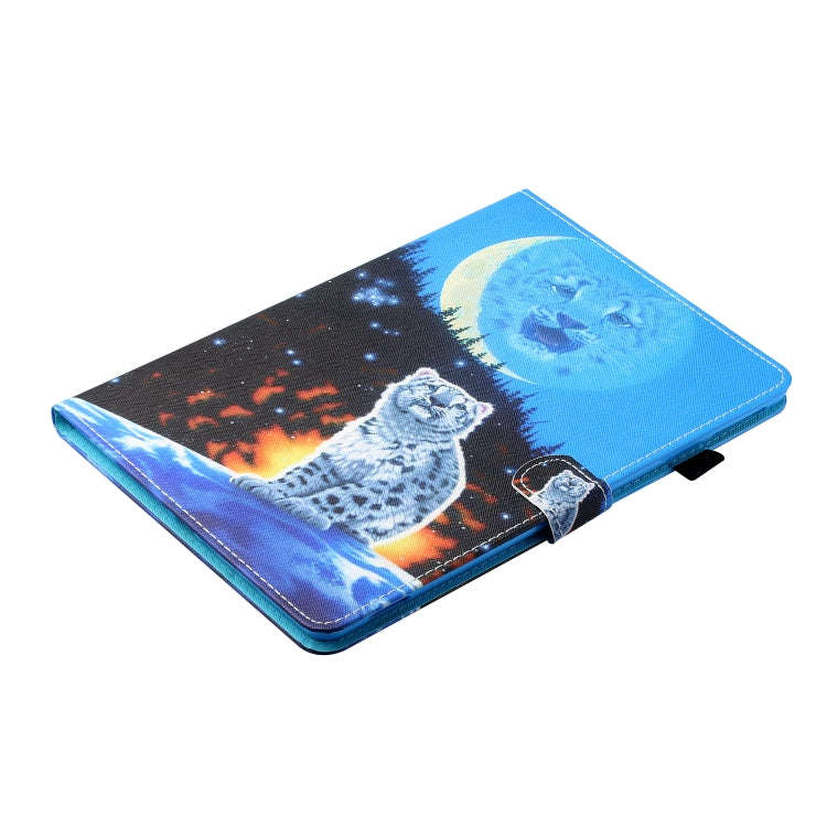 Sewing Thread Horizontal Painted Flat Leather Case with Pen Cover & Anti Skid Strip & Card Slot &...