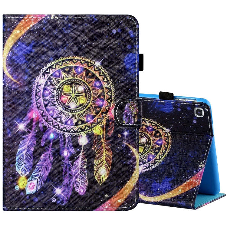 Sewing Thread Horizontal Painted Flat Leather Case with Pen Cover & Anti Skid Strip & Card Slot &...