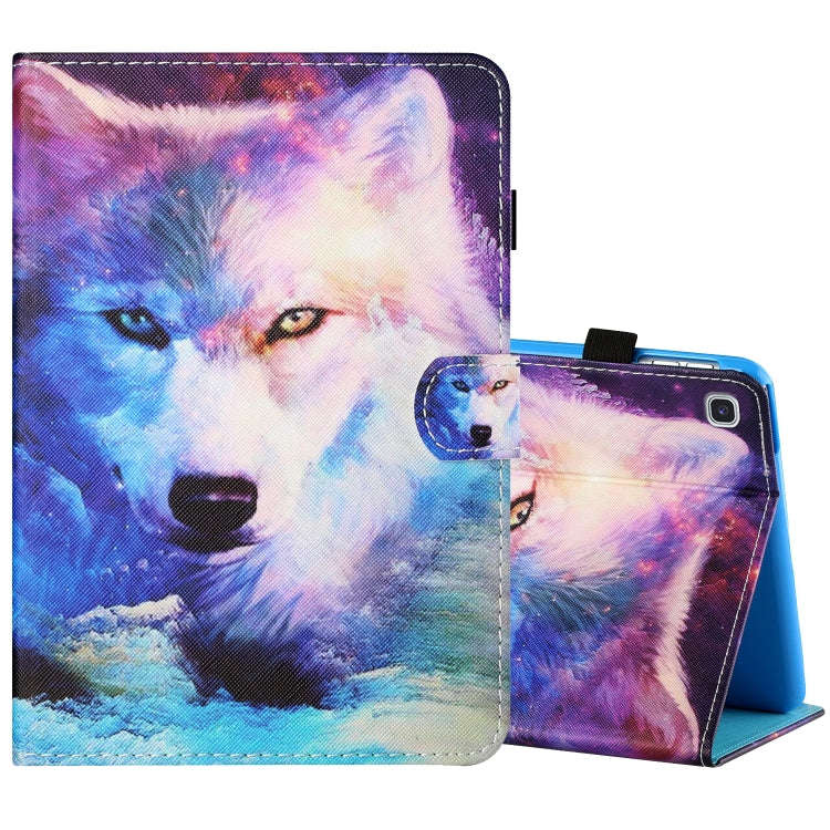 Sewing Thread Horizontal Painted Flat Leather Case with Pen Cover & Anti Skid Strip & Card Slot &...