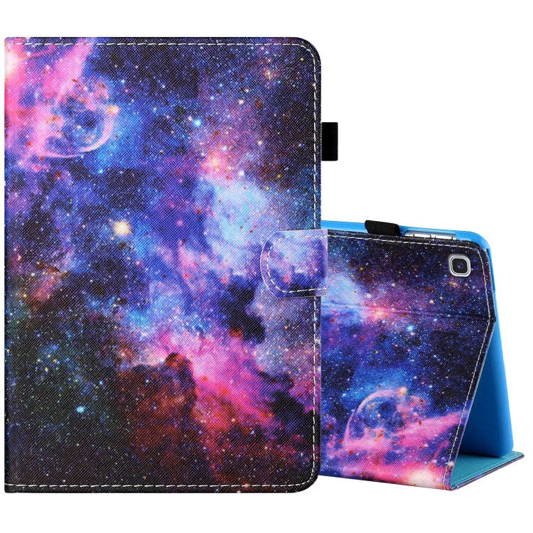 Sewing Thread Horizontal Painted Flat Leather Case with Pen Cover & Anti Skid Strip & Card Slot &...