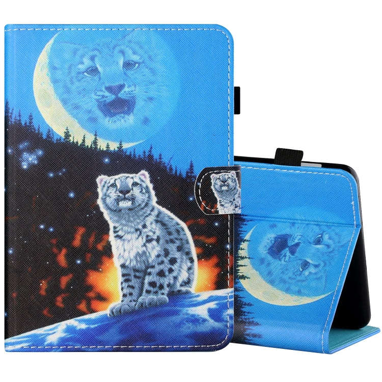 Sewing Thread Horizontal Painted Flat Leather Case with Pen Cover & Anti Skid Strip & Card Slot &...