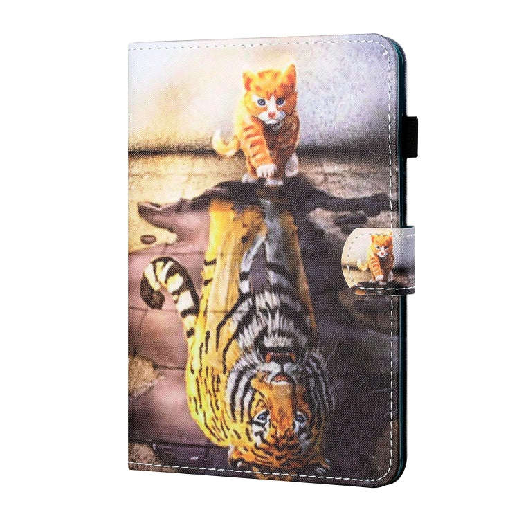 Sewing Thread Horizontal Painted Flat Leather Case with Pen Cover & Anti Skid Strip & Card Slot &...