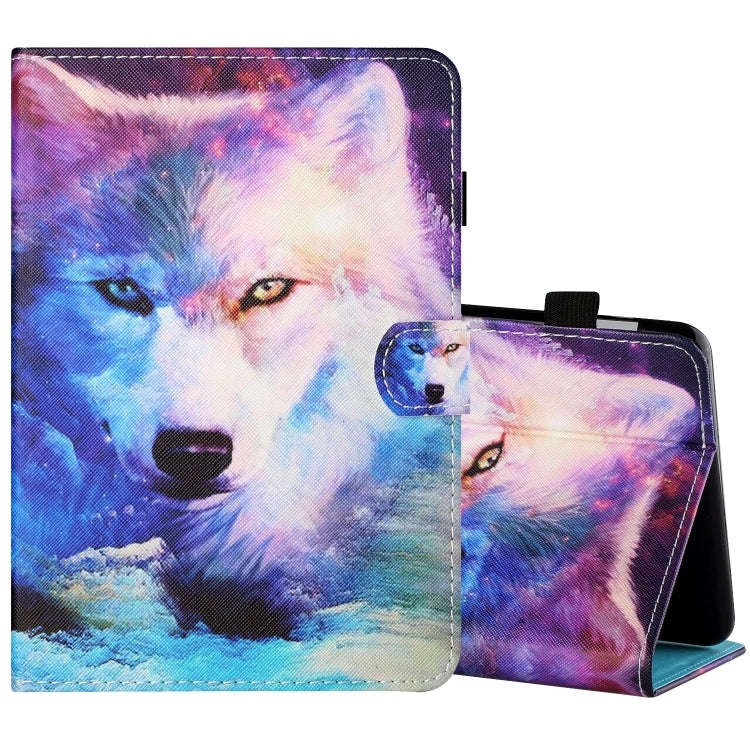 Sewing Thread Horizontal Painted Flat Leather Case with Pen Cover & Anti Skid Strip & Card Slot &...