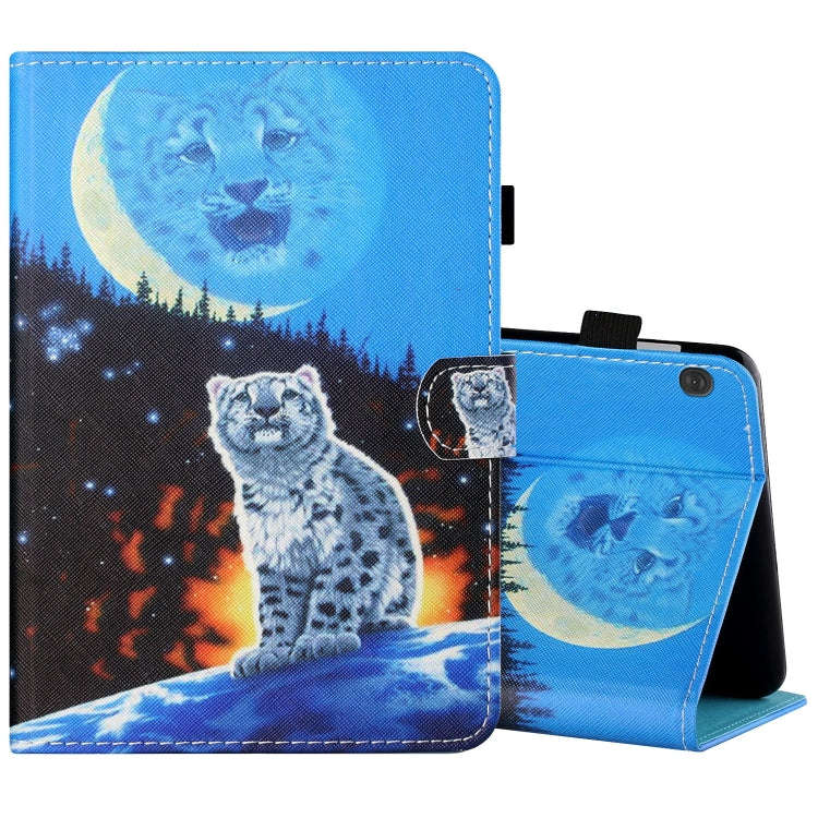 Sewing Thread Horizontal Painted Flat Leather Case with Pen Cover & Anti Skid Strip & Card Slot &...