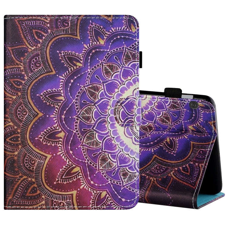 Sewing Thread Horizontal Painted Flat Leather Case with Pen Cover & Anti Skid Strip & Card Slot &...