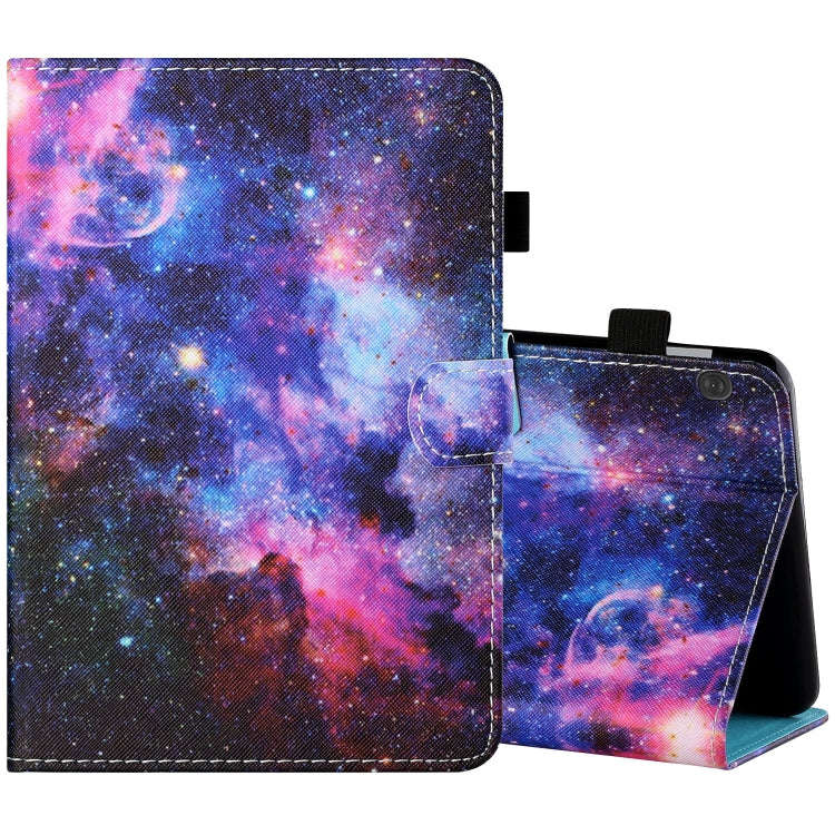 Sewing Thread Horizontal Painted Flat Leather Case with Pen Cover & Anti Skid Strip & Card Slot &...