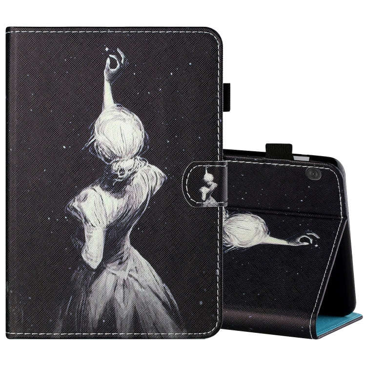 Sewing Thread Horizontal Painted Flat Leather Case with Pen Cover & Anti Skid Strip & Card Slot &...