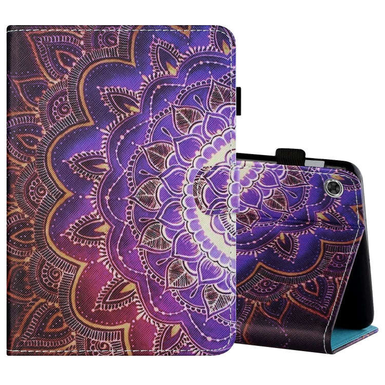 Sewing Thread Horizontal Painted Flat Leather Case with Pen Cover & Anti Skid Strip & Card Slot &...