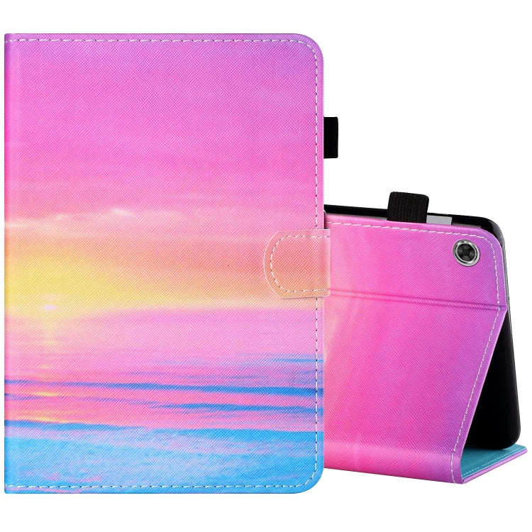 Sewing Thread Horizontal Painted Flat Leather Case with Pen Cover & Anti Skid Strip & Card Slot &...