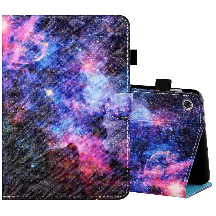 Sewing Thread Horizontal Painted Flat Leather Case with Pen Cover & Anti Skid Strip & Card Slot &...